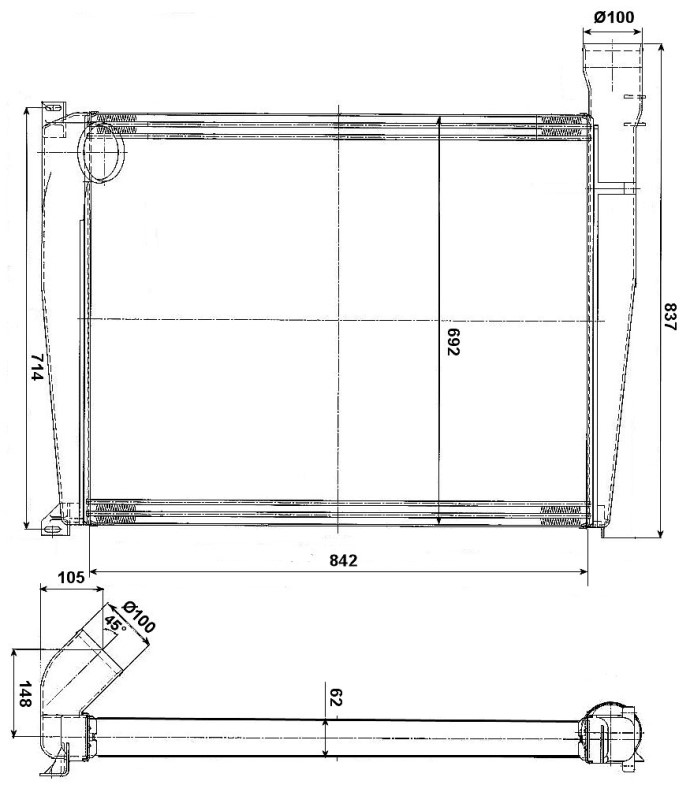 Ladeluftkühler Setra 328 DT