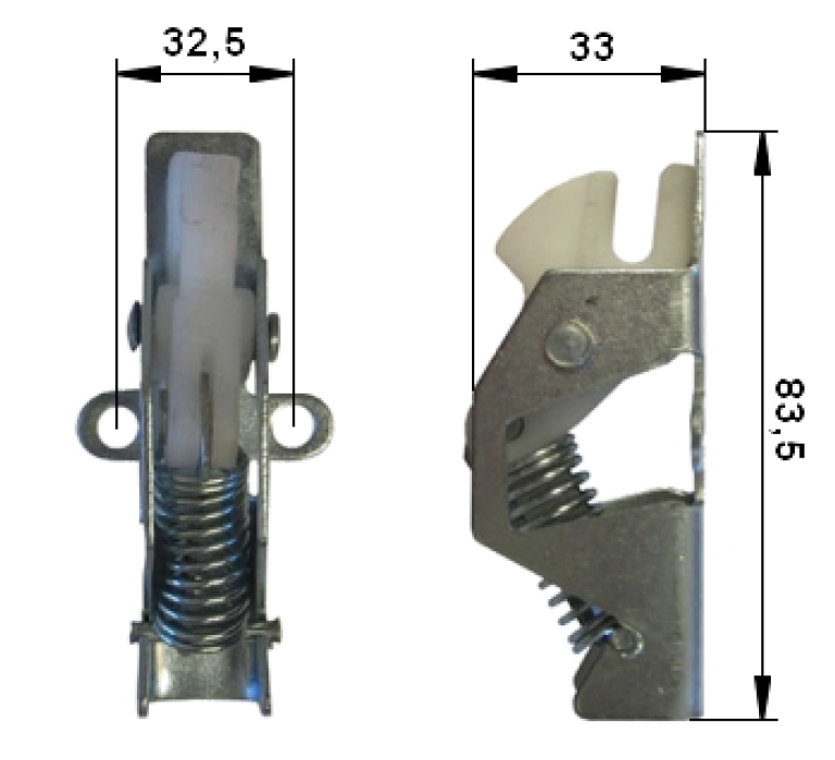 Aufreissschloss Stahl Verzinkt 83.5 x 33 x 32.5mm