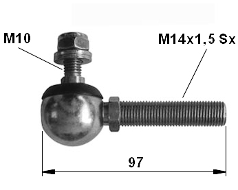Winkelkugelgelenk Links M 14X1,5