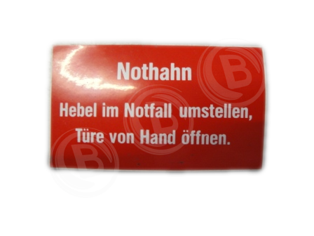 Nothahn Für Türe Rot/Weiss