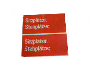Aufkleber "Sitzplätze:Stehplätze:"