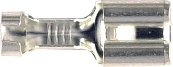 Réceptacle plat 1 -2.5 6.3mm argenté, préformé avec nez
