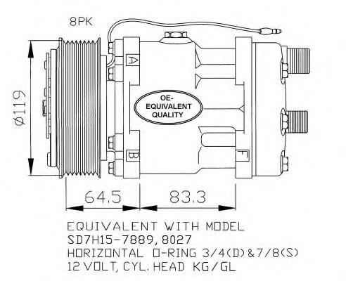Klimakompressor SD7H15 Mo.7889.8027