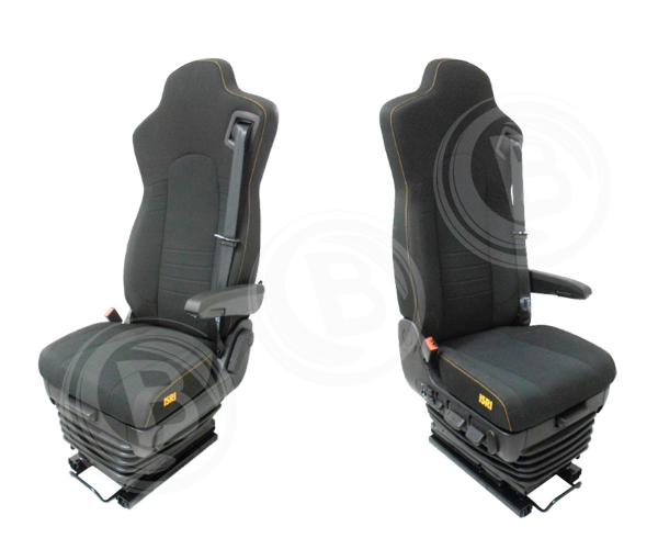 Siège conducteur bus ISRI 6860/885 NTS2, commande à droite, ceinture 3 points à gauche, pivotant, coussins d'air 24V, tissu avec préparation micro