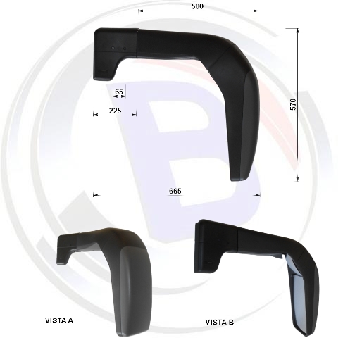 Specchio destro Riscaldato 75° (Identico)