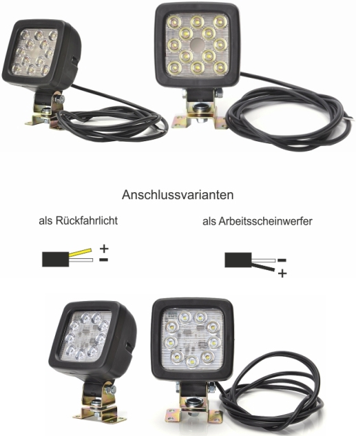LED Rückfahr-/Arbeitsscheinwerfer 1800 / 1300 lm 10 - 35 Vol