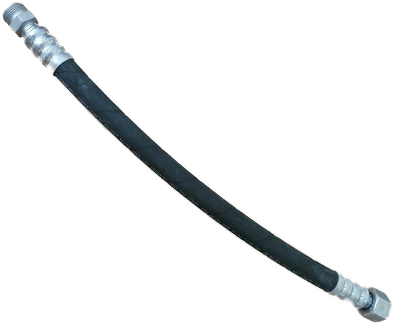High-pressure hose on steering cylinder 3°axle